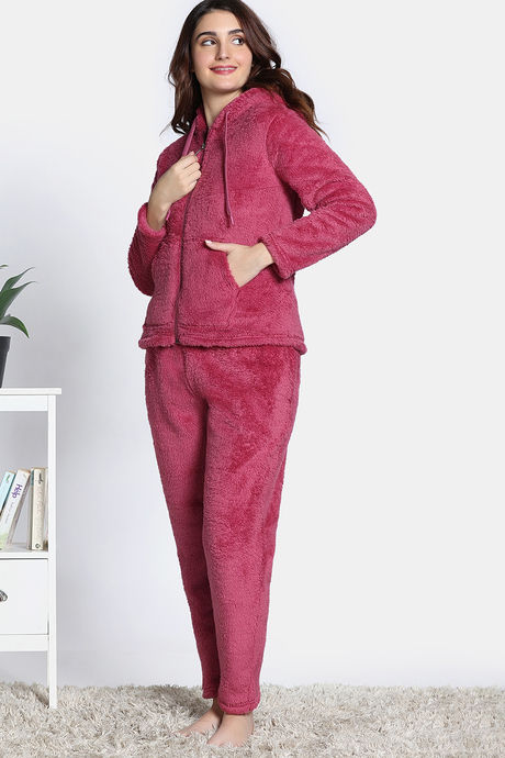 Zivame Soft Snuggles Fur Jacket - Beet Red — image 4